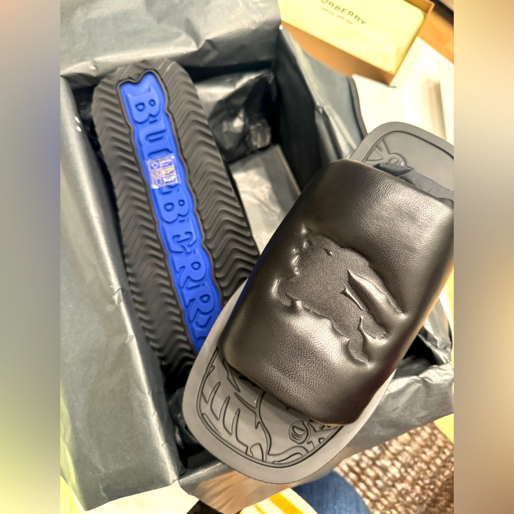 BURBERRY EDK Slab leather Slides